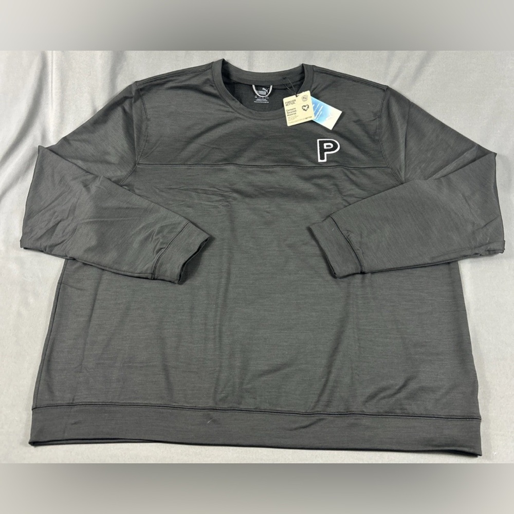 Puma Golf Sweater Patch Crewneck XXL Black Heather Polyester Spandex